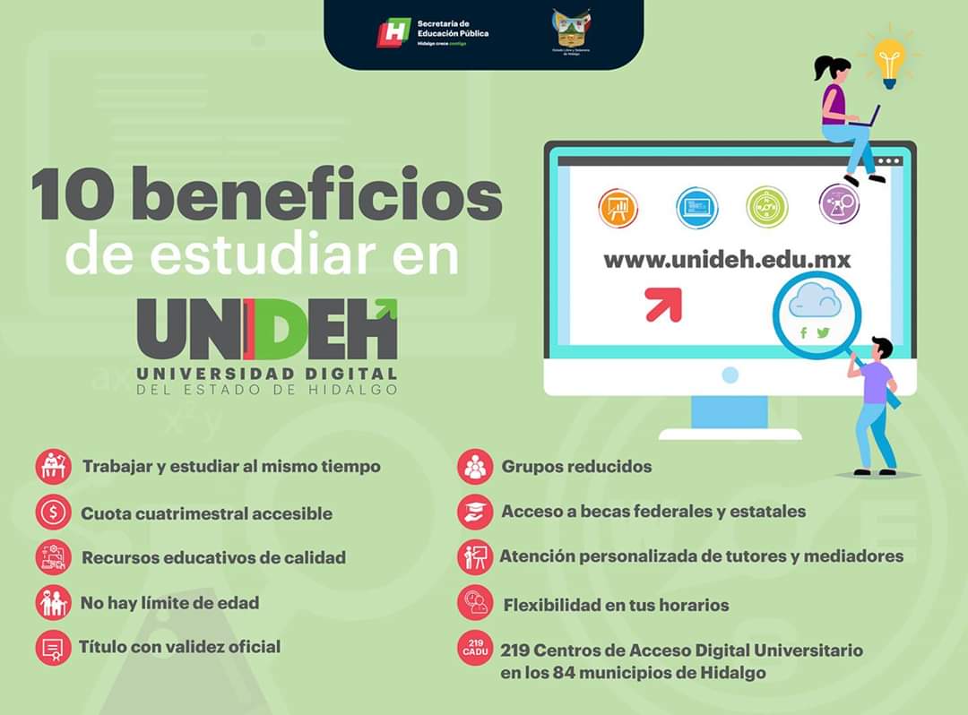UNIDEHidalgo's tweet photo. #FelizJueves conoce 10 beneficios de estudiar en la Universidad Digital del Estado de Hidalgo.
#UNIDEHCercaDeTi https://t.co/X0xM8zrMZB
