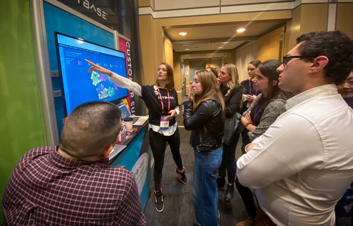 quid_official's tweet photo. #TBT - November 2019, our VP of #CustomerSuccess (@CassieSTisdell) demonstrates #AI Studio during a break at #NetBaseLIVE in #NYC.
See how next generation #ArtificialIntelligence is changing the #SocialListening game, visit https://t.co/VTMzruoxpY. https://t.co/R8DxH7oXwc