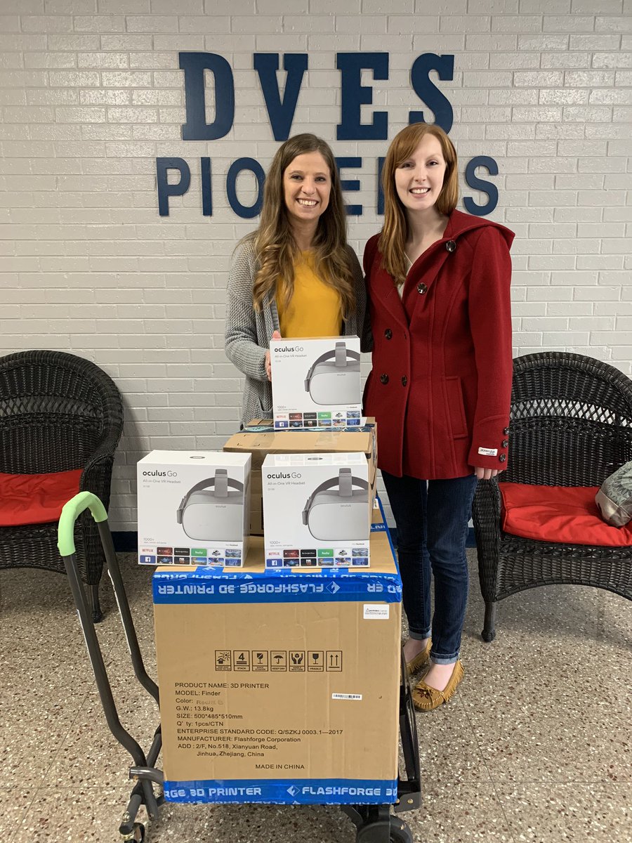 S chool may not be back in session yet, but today we received a visit from ORAU. They delivered Ms. Brooks’ new 3D printer, Echo Dot and VR Goggles..... we can’t wait to get busy learning with these new tools!