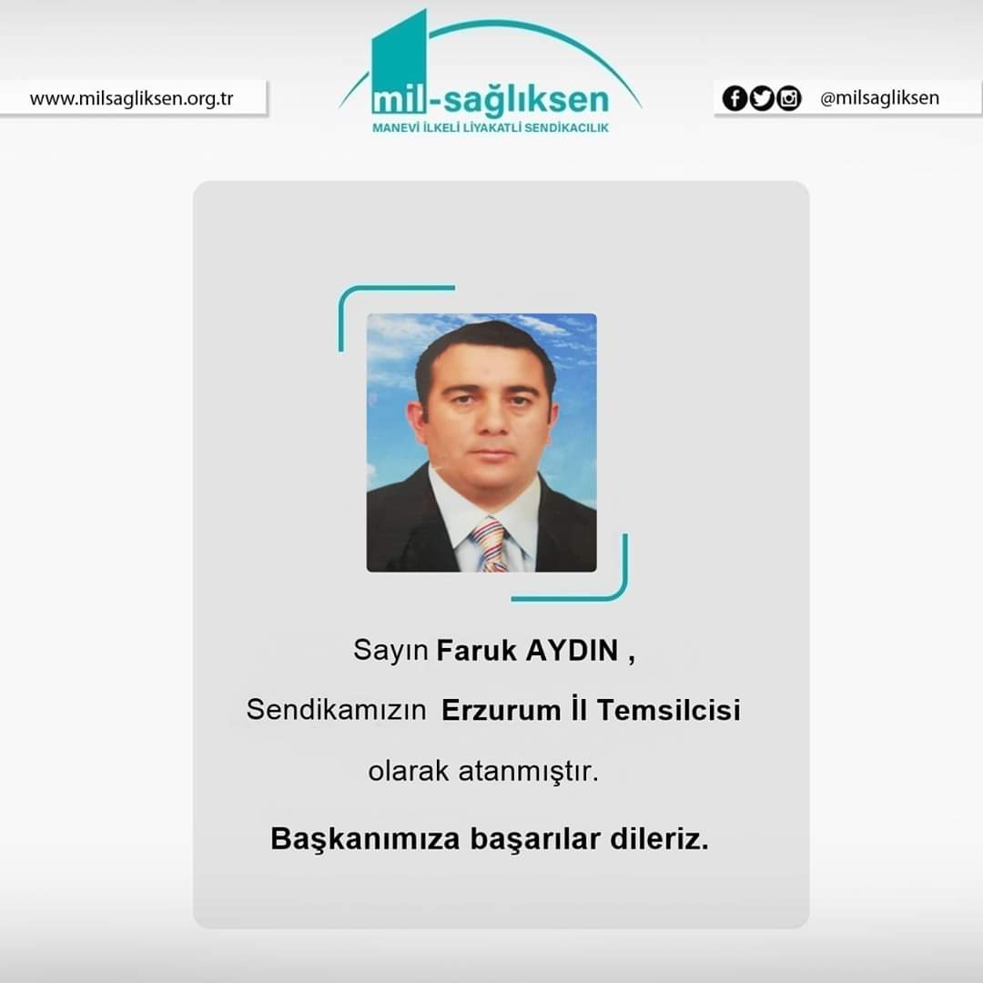 GÜMBÜR GÜMBÜR GELİYORUZ. 

Mesleğimiz için
Çocuklarımız için
Geleceğimiz için 
Hakkı ve adaleti üstün tutmak için,
Teşkilatlanmamız tüm hızıyla devam ediyor.Erzurum il temsilcimiz sayın  Faruk Aydın beydir. Hayırlı olsun. Allah yar ve yardımcımız olsun.