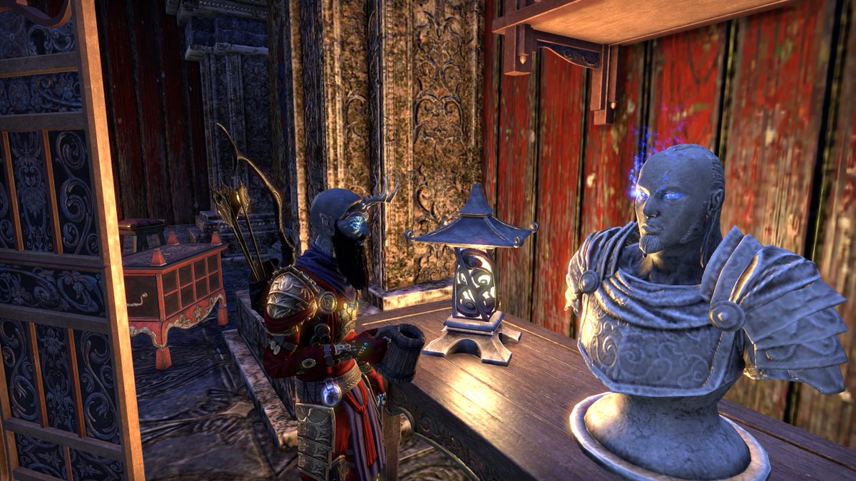 BenEphla's tweet photo. Well, this was a nice surprise, activate the #AbnurTharn bust and you hear Alfred Molina soothing voice :D #PlayerHome #ESO #TESOnline Great work @Bethesda_UK @TESOnline https://t.co/Bilz3y3YIB