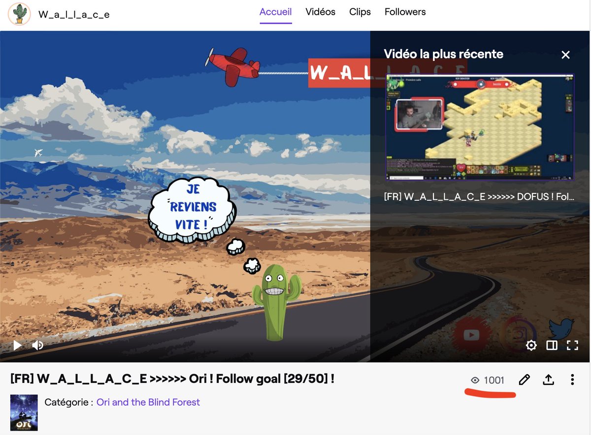On dépasse les 1000 vues sur la chaîne ! Merci à tous on continu ! 🌵

On se retrouve très vite pour le premier live de l'année 2020 !  🔥

> twitch.tv/w_a_l_l_a_c_e/ <

#twitch/#stream/#gaming