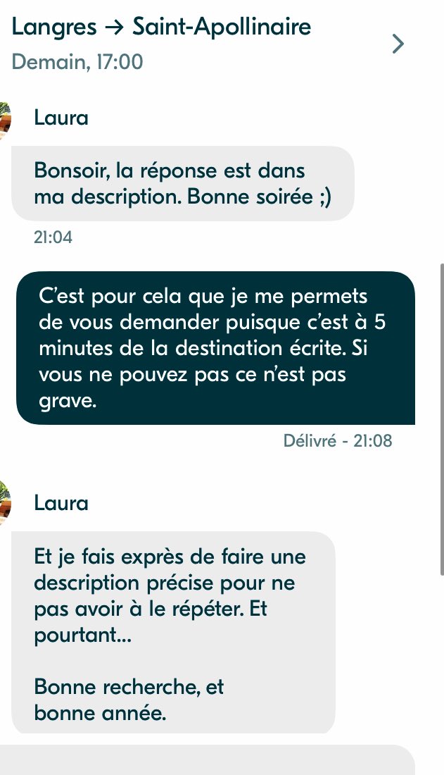lou8dvs's tweet photo. Sympa les gens en 2020 sur BlaBlaCar. Bonne année mdr https://t.co/ncMc9wlUv0