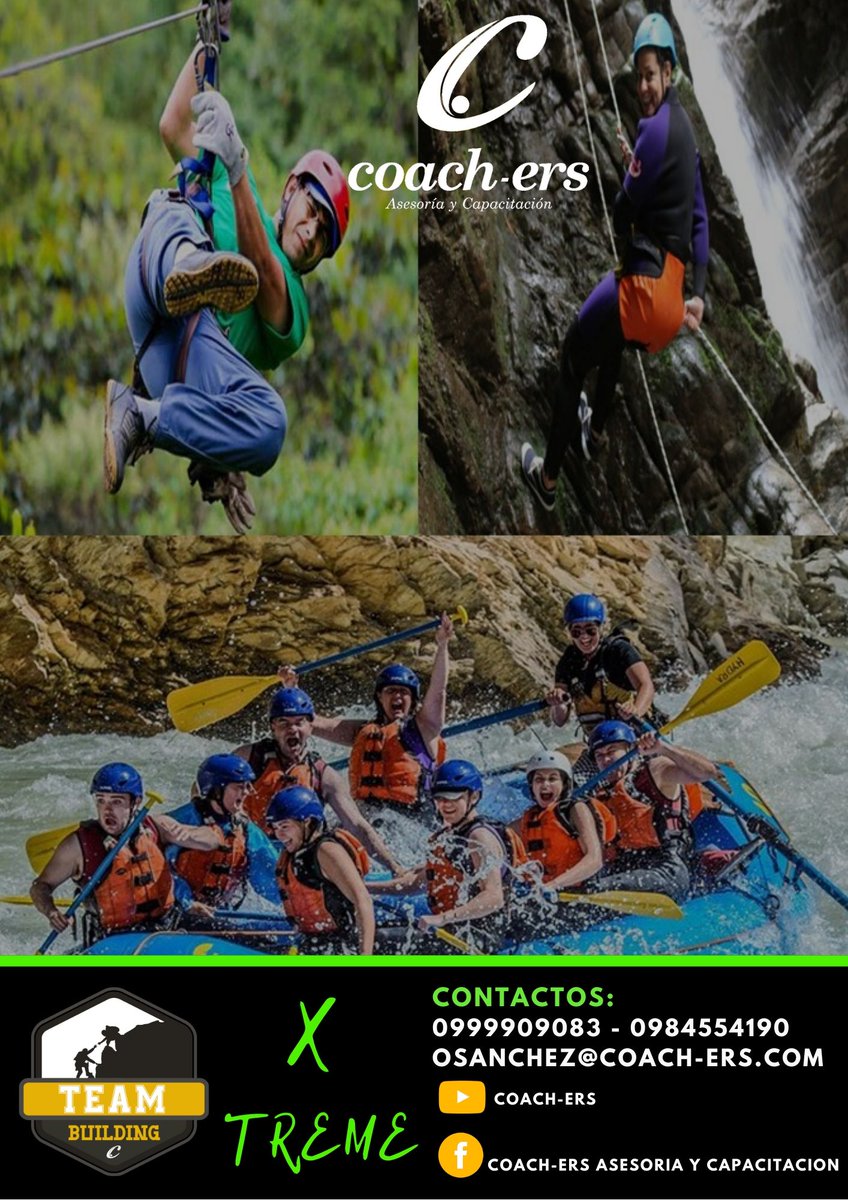 CoachersEC's tweet photo. Árrancamos este nuevo año 20/20 y que mejor forma con el mejor programa de TEAM BUILDING BY @CoachersEC
Contactos: 0999909083 - 0984554190
Osanchez@coach-ers.com / info@coach-ers.com
#ATENCION #Hoy #TeamBuilding #Integracion #Capacitacion #Aventura #Quito #Ecuador https://t.co/zDWoDM78Yk