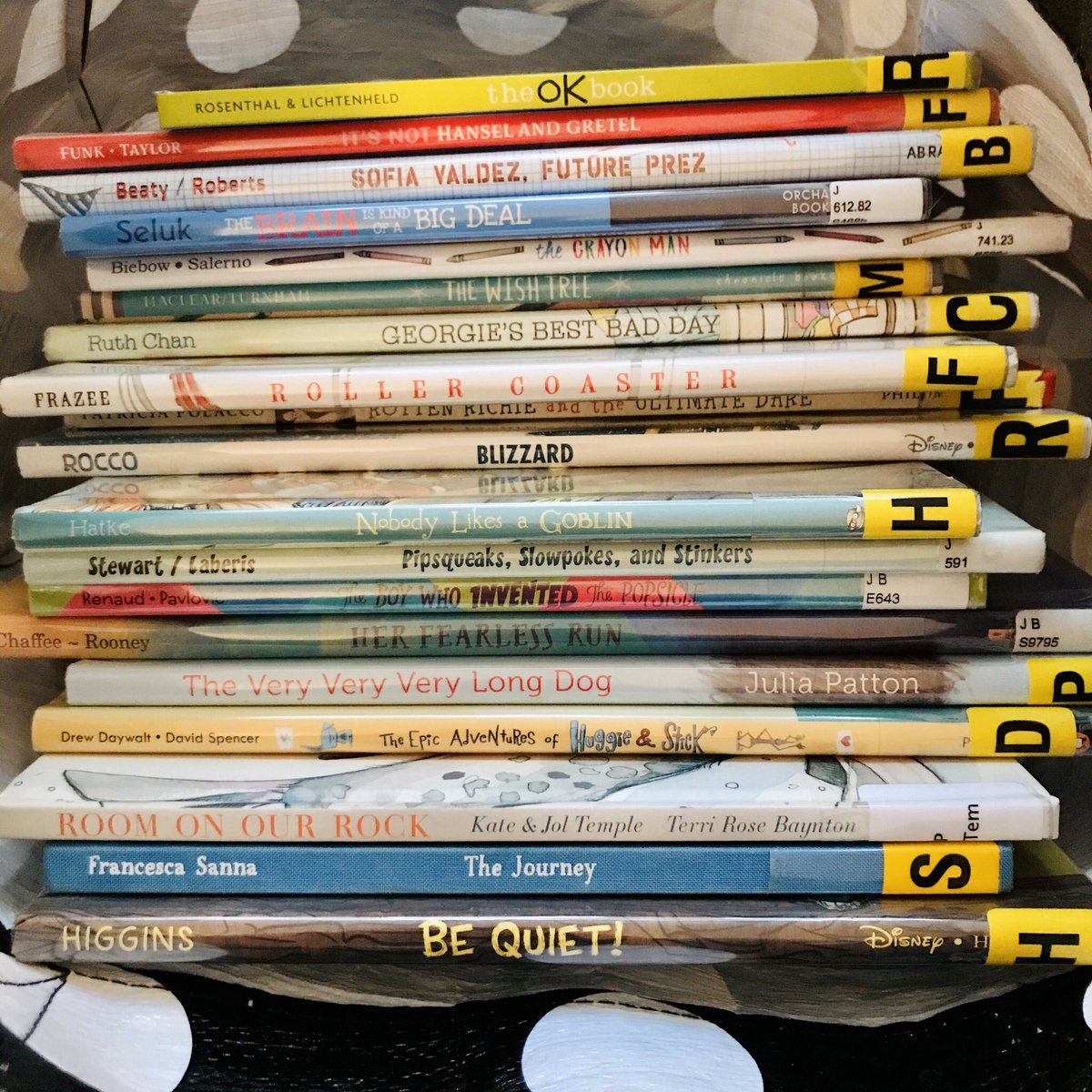 MrsFether's tweet photo. Just picked up my new stash of books from @columbuslibrary. Ready to dive in, read, and see which ones should be our first reads for #classroombookaday in 2020! #BexleyBold #FethersFlock https://t.co/SjpBDT2fYl