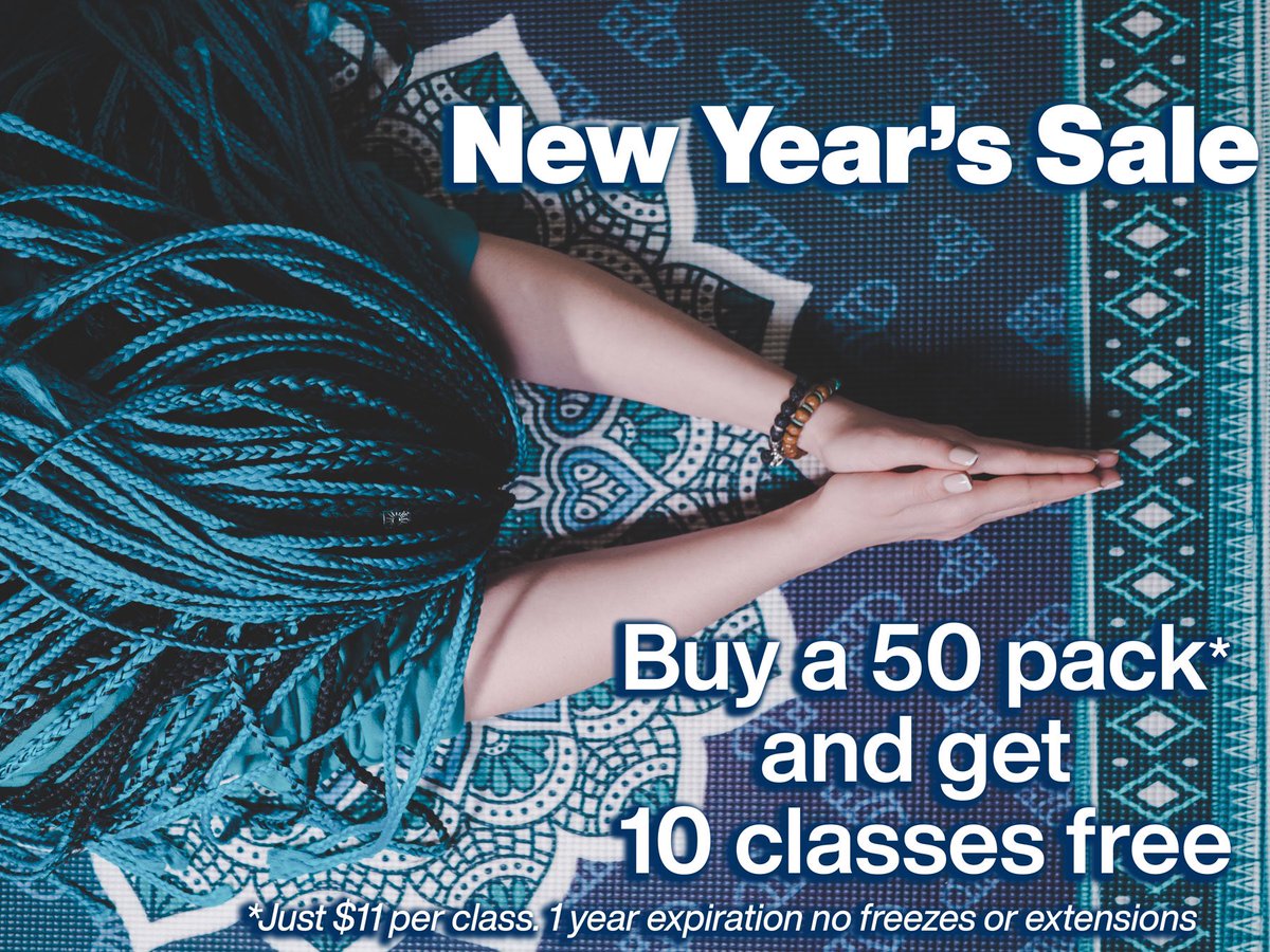 We have two New Year Specials buy 6 months unlimited get a free month or buy a 50 class pack and get 10 class free. Jivamukti Yoga Jersey City #JerseyCity #yogadeal #newyearssale #yoga