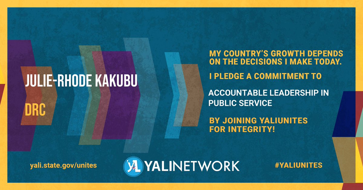 Au travers du réseau Africain des jeunes leaders YALI, nous nous engageons à promouvoir la gestion responsable des services publics. Que vive la jeunesse Africaine. #yaliunites