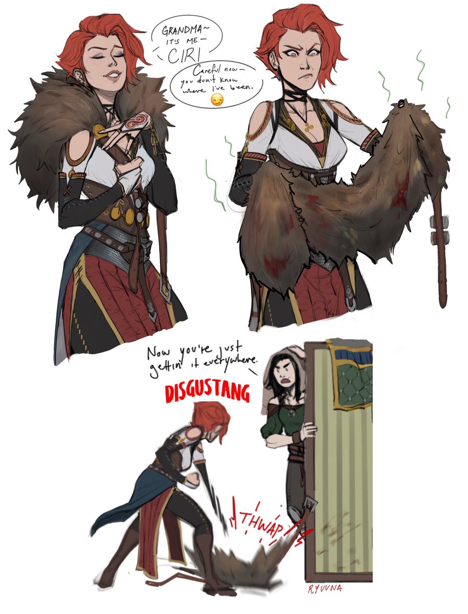 Bear school witcher lass and her destiny-issued skellige sorceress to start off the new year! #witcherlass #witcherOC 