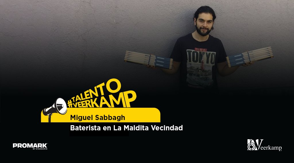 veerkamp's tweet photo. ⚡Nuestro #TalentoVeerkamp y baterista en @MalditaVecindad, @miguelsabbagh siempre confía su inigualable sonido y estilo a @promarksticks. 🤟⚡

#LaMúsicaNosUne🎶 https://t.co/GKbGoT8URm