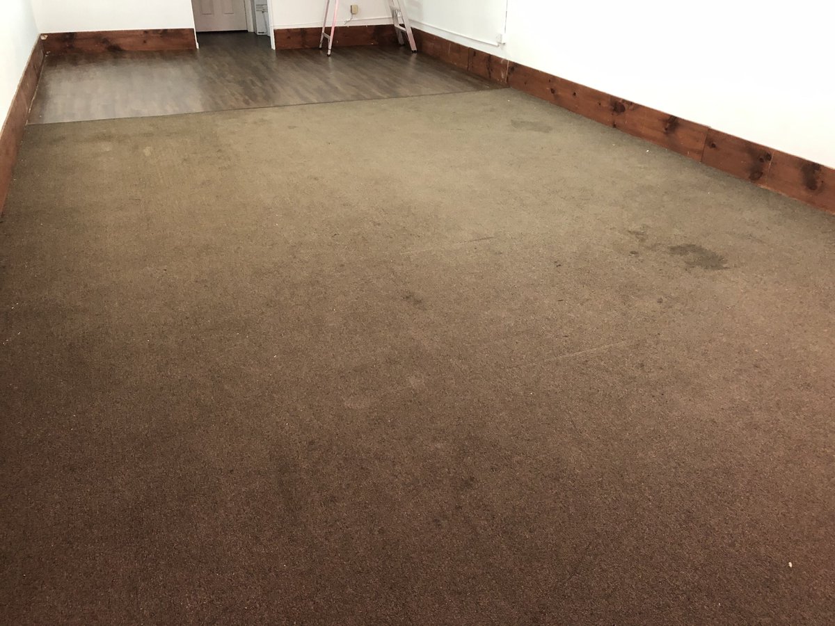 BarefootBrew's tweet photo. Thanks to Jeffrey Pope of Do Right Carpet for getting us started with new flooring. We are moving slow but surely. These photos show that our serving area will be on the tile to the right while our beverage drinkers may relax in seating on carpet &amp; back tile area https://t.co/gD2lCSL9ai