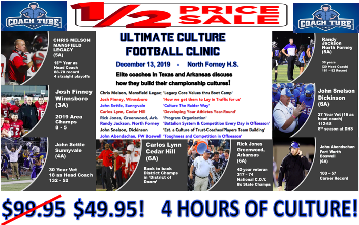CoachJacksonTPW's tweet photo. Took a few weeks to edit and get posted but
THE ULTIMATE CULTURE CLINIC is posted on https://t.co/EePki8DS5a!
7 elite coaches (and me) presenting on how we build a winning culture in our programs!
@JoshFinney4
@CoachSettle
@CarlosLynn
@chrismelson17
@JoshRagsdale https://t.co/Fm94Mq7pNm