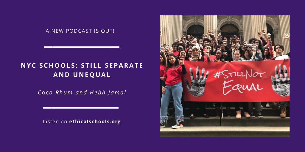 ethicalschools's tweet photo. Student activists Coco Rhum and Hebh Jamal describe what real integration of NYC schools would look like and how to achieve it. They were interviewed by Lev Moscow on our sister podcast A Correction. #StillNotEqual #IntegrateNow #RetireSegregation #EdChat
https://t.co/rhrDXrRYoH https://t.co/WC6vMT9noL