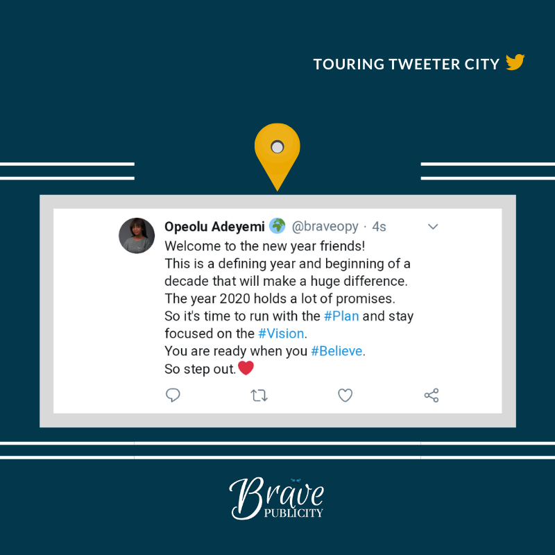 bravepublicity's tweet photo. Cheers to a great start friends! Let's do this!😁❤

#TouringTweeterCITY with @braveopy.

#BravePublicity #BraveSPEED #Brave #Publicity #StepOut #Believe #Vision2020 #Vision #NewYear #TheYear2020 #HappyNewYear #TouringTwitterCITY #OnTheStreetsOfTwitter #Decade #NewDecade https://t.co/VObhEF2s4f