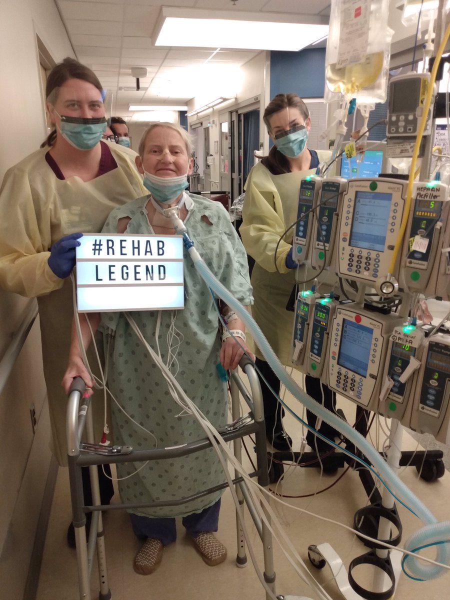 This #rehablegend wanted me to post her photo of us walking with a portable vent and CVVHD. That smile is why I love my job and #icurehab