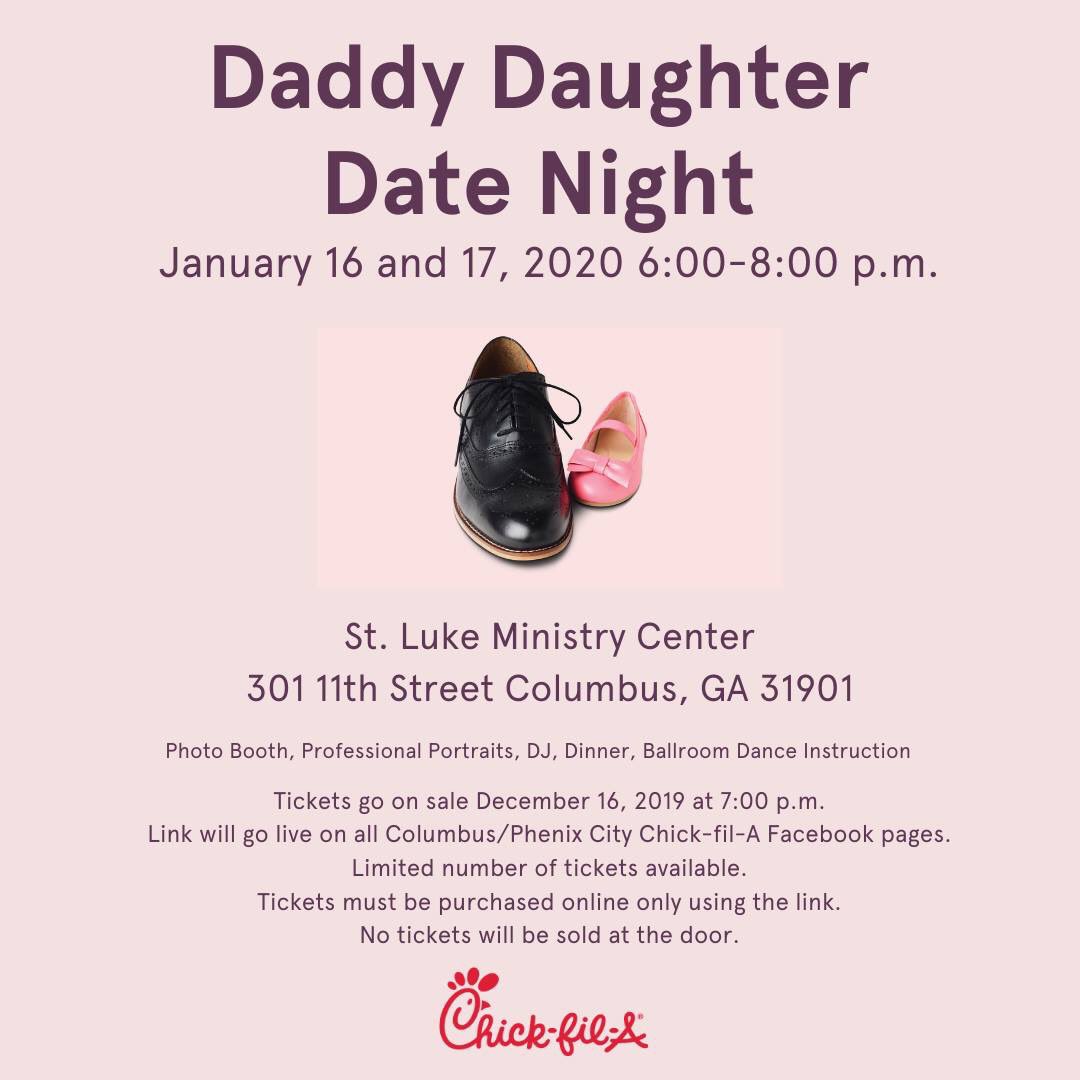 CFABradleyPark's tweet photo. It’s time to make some special memories. The Daddy Daughter Date Night is coming up with two nights to chose from - 1/16 or 1/17. Tickets must be purchased in advance:  https://t.co/Sn03HmoyMd https://t.co/KMg8YLdLIl