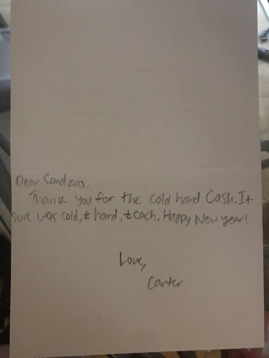 DontBurnThePig_'s tweet image. EPIC thank you note from my nephew! #coldhardcash