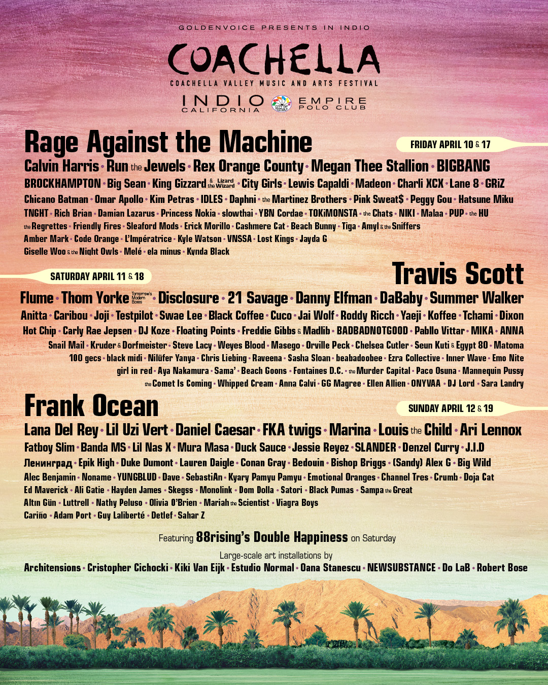 Coachella 2020 Lineup