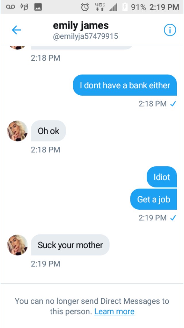 ScamAnnihilator's tweet photo. @EmilyJa57479915 #EmilyJa57479915 #Scam #RUB #ScamAwareness #ScamAlert #FakeGiveAways #Scam #Scams #TwitterScam #TwitterFraud #TwitterScams #RaffleScam #GiveawayScam #GiveawayScams 👁🗨 https://t.co/SJ5w2O7fVZ