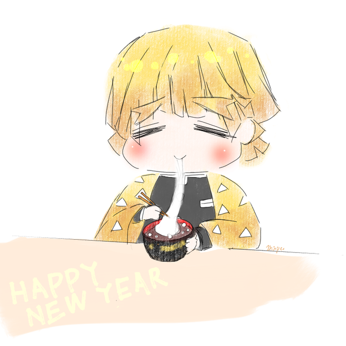まーめ‼️さんがTwitterに投稿した我妻善逸(鬼滅の刃)のイラスト。