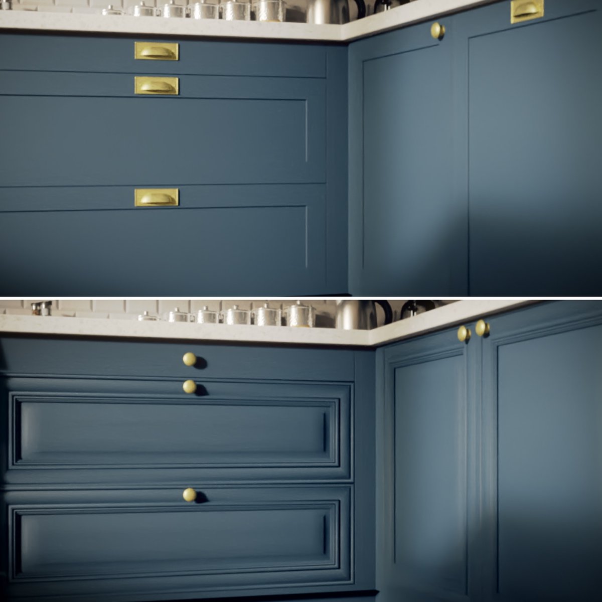 KillianMDesign's tweet photo. From the top image to the bottom, soon there will be 150 different styles of cabinet doors available on @blendermarket, the asset nobody asked for but you will probably want! 

@BlenderArtists @blender_org #archviz #interiordesign #blender3d https://t.co/BuSWMMbHDq