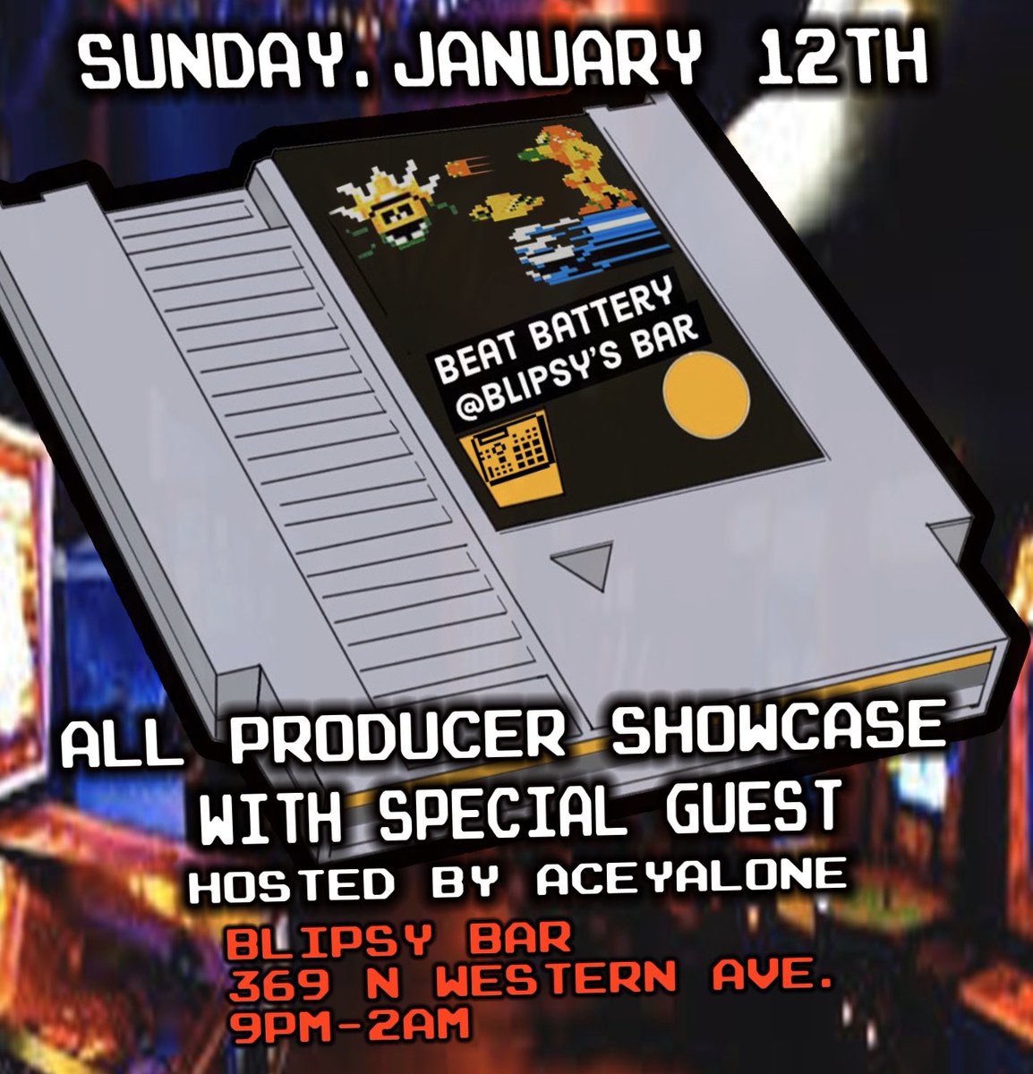 Beat_battery's tweet photo. Special showcase at Blipsys in k-town with special guest and hosted by @Aceyalone  #barcade #hiphop #lahiphop #koreatown #projectblowed #2020event #videogames https://t.co/6v8uq1evSh