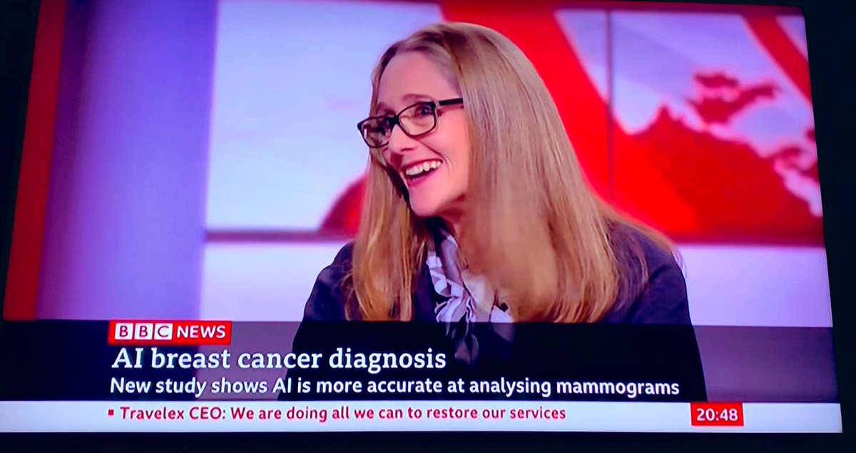 Exciting - if nerve-wracking- experience being interviewed by @RSchofieldTV <a href="/BBCNews/">BBC News (UK)</a> Thanks to whole team! But most of all huge congrats to the authors of the brilliant AI mammography study published in <a href="/nature/">nature</a>. <a href="/ImperialBRC/">NIHR Imperial BRC</a> <a href="/GoogleAI/">Google AI</a> #AI #breastcancer