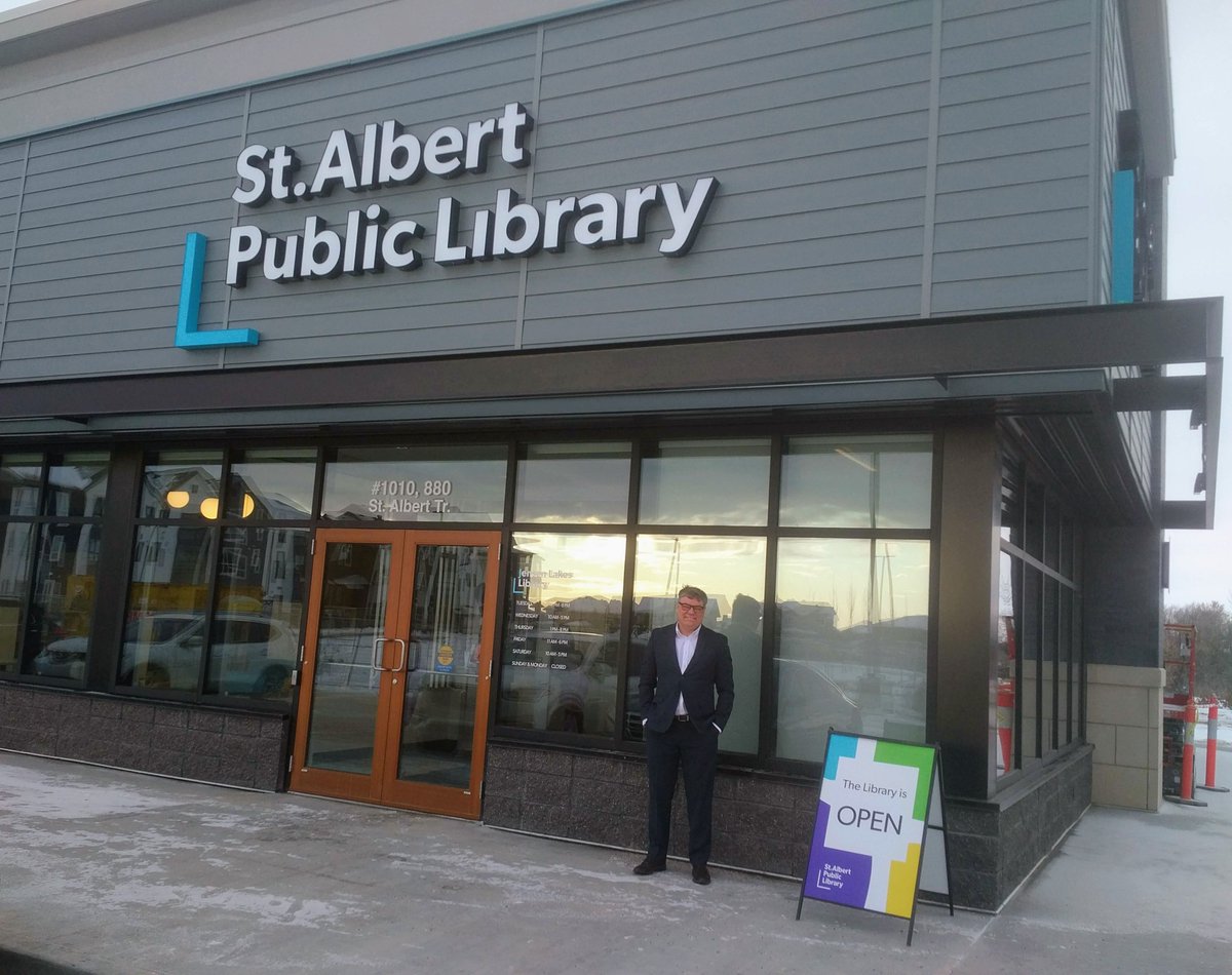 Libarbarian's tweet photo. Dreams can come true. Jensen Lakes Library, a new second location of the @stalbertlibrary, opened today. Thank you to everyone who made it happen. #stalbert #HappyNewLibrary https://t.co/0P1r5wnG5O