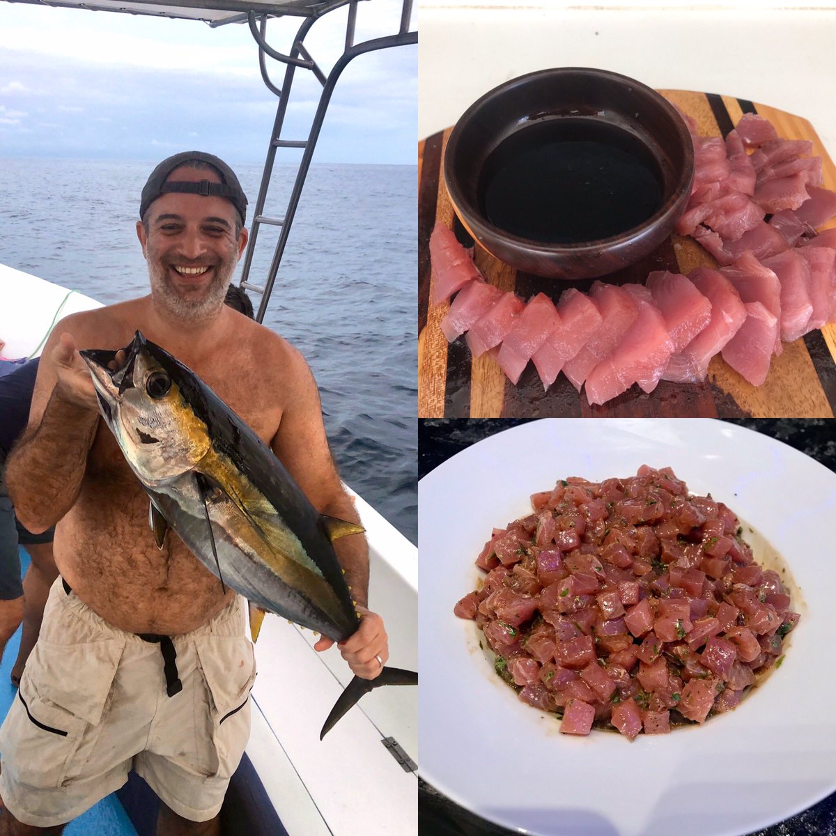 From the Pacific to the plate; From the sea to sashimi and ceviche #costarica #santateresa #puravida #yellowfintuna #lifeatsea #foraday #cheflife
