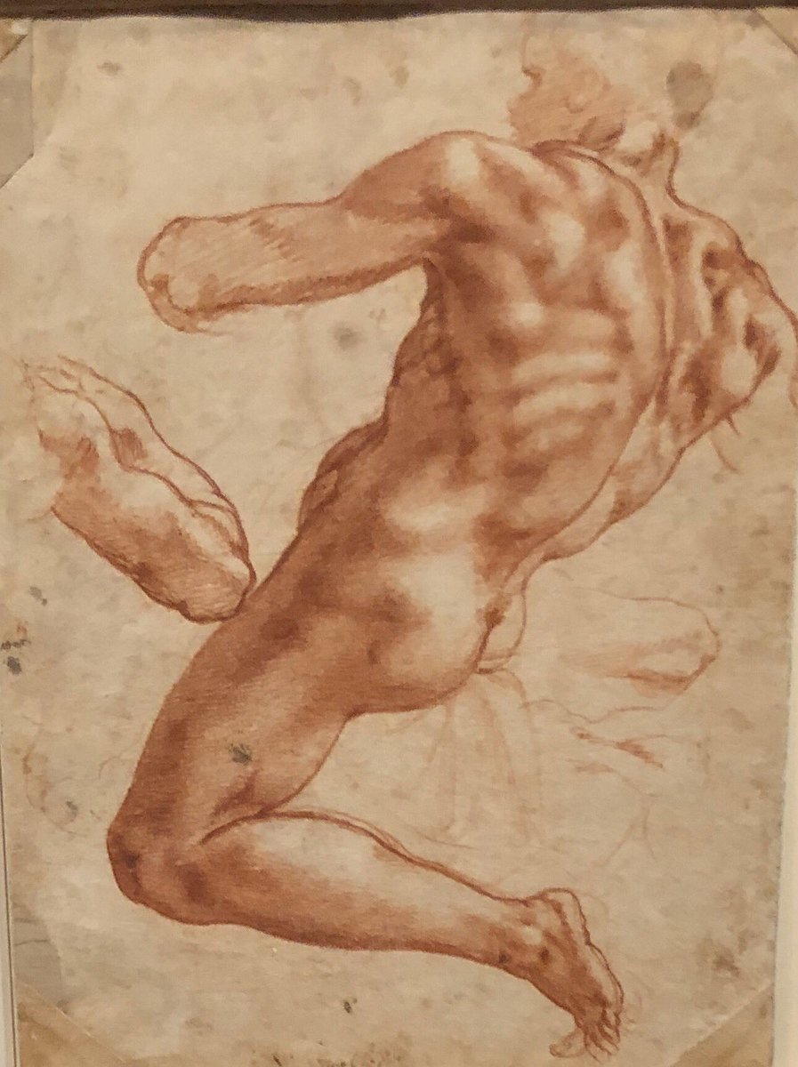dougtayek's tweet photo. I’ve been fortunate enough to marvel at Michelangelo’s David in Florence, the Sistine Chapel ceiling in the Vatican, and his Pieta &amp; Alter in St. Peter’s Basilica. Today at @ClevelandArt I was just as blown away by how amazing his sketches were. Unreal exhibit! #mindofthemaster https://t.co/khKqlAlpTK