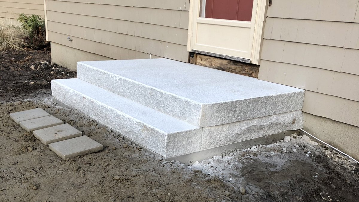 Installed some granite steps today! Glad we got them done before winter truly sets in!

#Landscaping #Ma #Mass #Metrowest