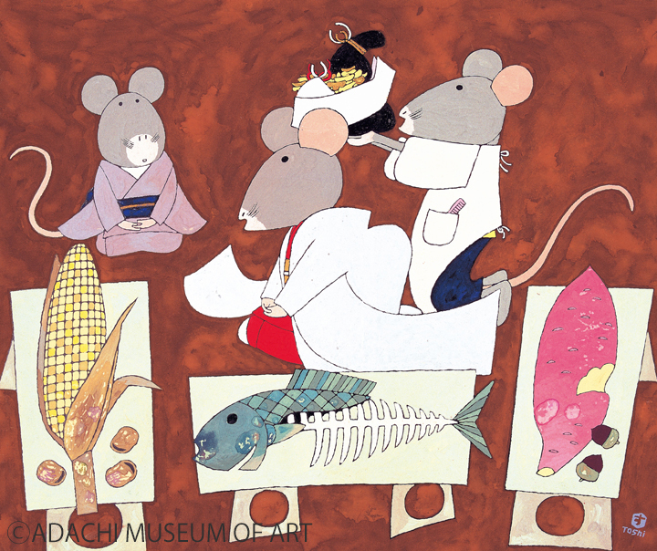 押絵ねずみの嫁入り 押絵屏風、ねずみの嫁入り。 #古縮緬#押絵