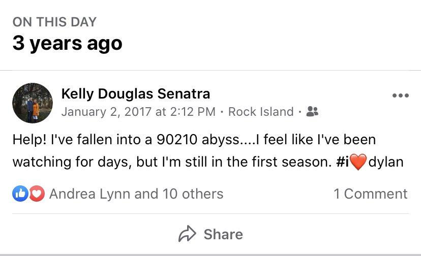 GraduatesDonna's tweet photo. Three years ago today, one of our hosts posted this. It must have been meant to be! #bh90210 #ilovedylan #podcast #donnamartingraduates https://t.co/UivE0QVk4B