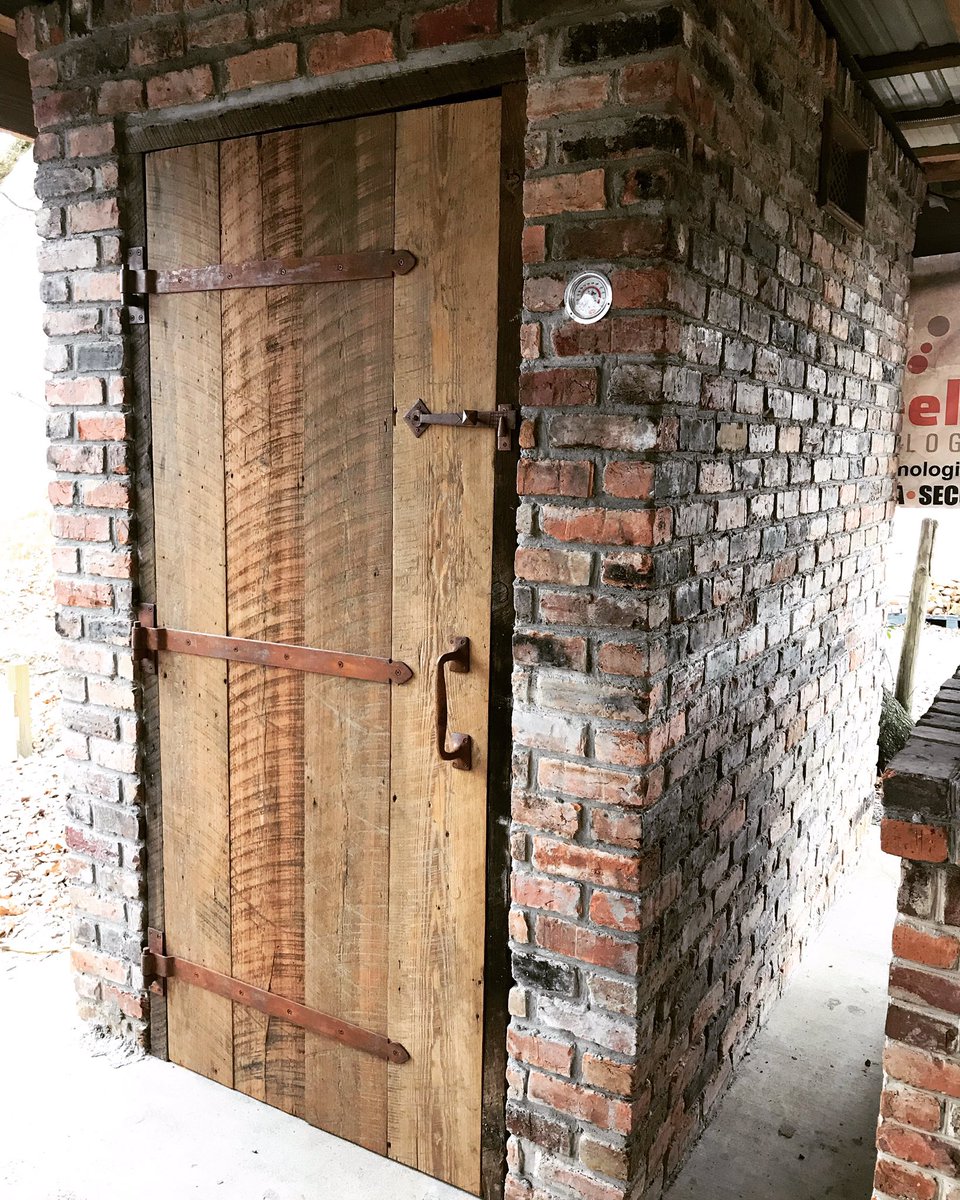 Lord_of_Q's tweet photo. Smokehouse is done at the Compound  and ready to hang some sausage &amp; hams at this weekends Memories Class. All the bricks are from my Daddy’s old BBQ pits. 
.
.
🇺🇸https://t.co/7xoYZBx6PH🇺🇸 https://t.co/ZyHuIgOT88