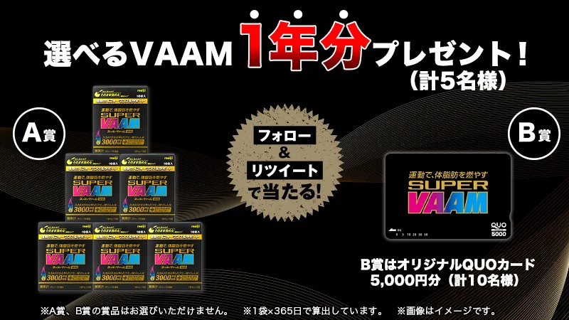 VAAMが1年分当たる？VAAMの公式キャンペーンがスゴい豪華www