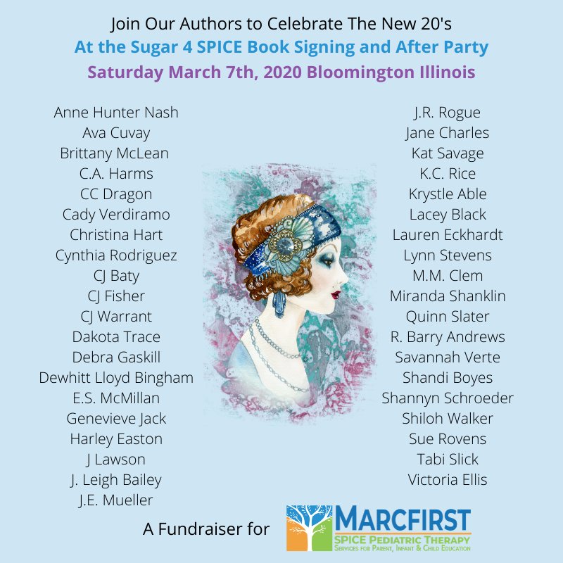 AuthorLawson's tweet photo. It's almost time! Join me & 40 amazing authors in Bloomington IL to hang out & enjoy live music, farm-to-table brunch, & a 1920s themed after party! Tickets start @$10 & the proceeds benefit Marcfirst
https://t.co/Ddqsx8atQU
#WritingCommunity #WritersLife #Marcfirst #Sugar4Spice https://t.co/wE6q24ZHui