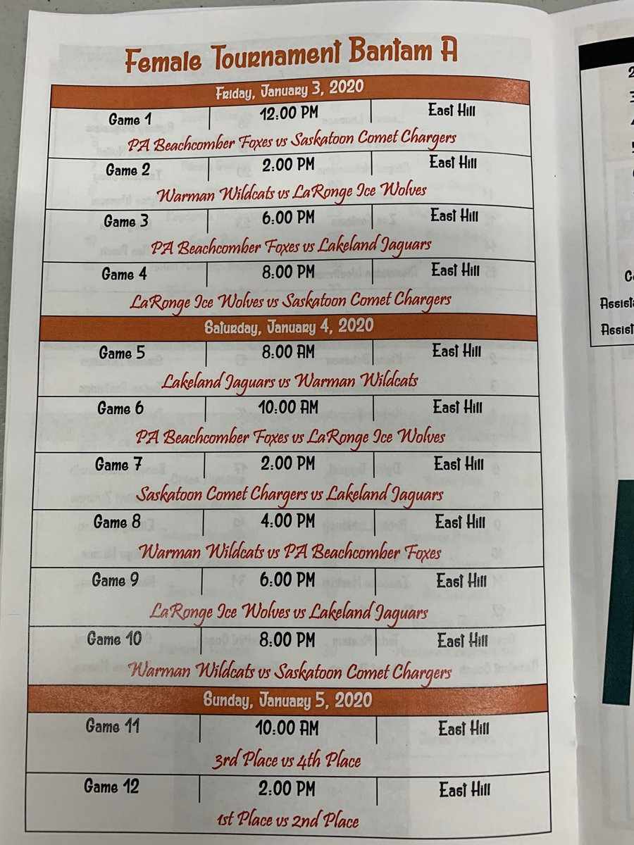 PAMinorhockey's tweet photo. 20th annual PA Female Hockey Tournament starts tomorrow! Novice through Midget AA all four community club rinks and Kinsmen Arena will be busy! Pee Wee and Bantam A draws shown! https://t.co/USlgABRKlM