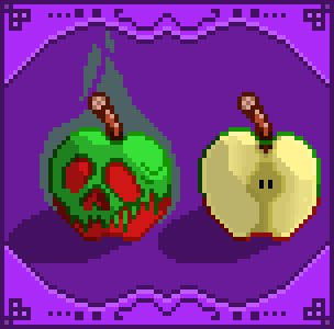 SettonLeticia's tweet photo. Poisoned apple for @Pixel_Dailies #pixeldailies #pixelart #pixelartist #apple #aseprite https://t.co/WbRBHmfe5m