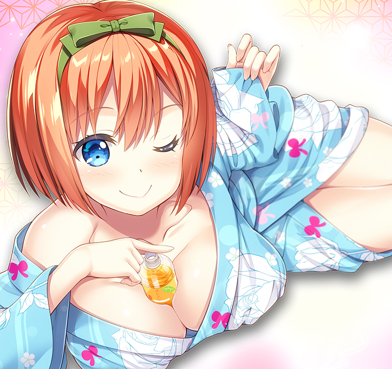 中野四葉 「お風呂上りにひと口どーぞっ♡
#五等分の花嫁 #中野四葉 」|藤真拓哉のイラスト