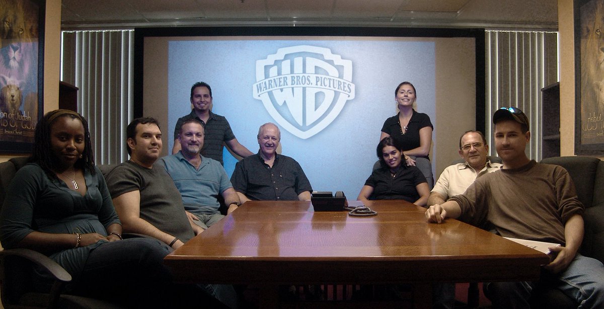 GARYCOLEIV's tweet photo. Me sporting my production baseball cap amid 9 fellow producers as we present our motion picture to WARNER BROTHERS.  Kicken yall! https://t.co/6JvdbAG2G0
