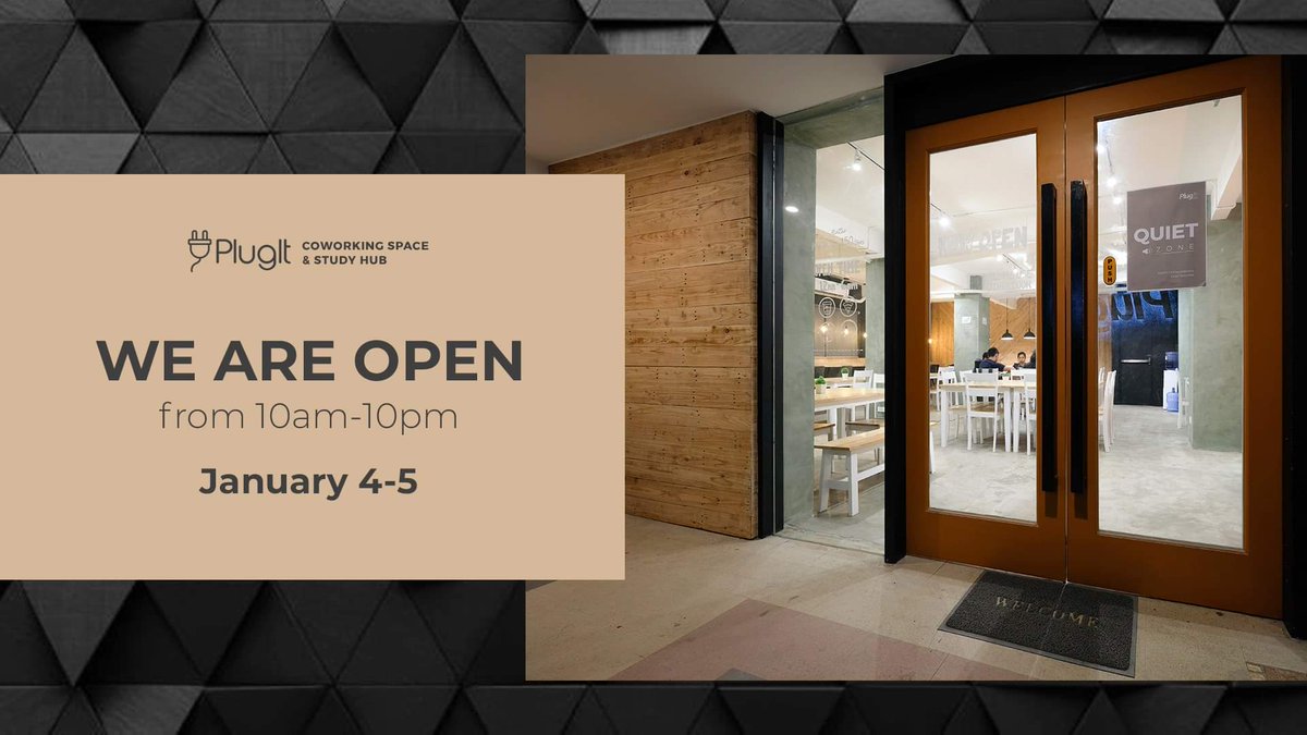 plugit_ph's tweet image. Announcement: We will be open from 10am to 10pm tomorrow until January 5. Normal operations will start on January 6.