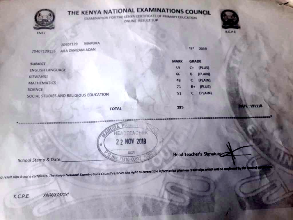 Below is the results of two girls from Kiamaiko, Nairobi who performed well in #KCPE but their parents are not able to advance them to high school.
Retweet this, their  potential donors might be in your timeline.
 <a href="/EUinKenya/">European Union In Kenya</a> <a href="/CanHCKenya/">Canada in Kenya, Somalia and Uganda</a>
<a href="/MPyusufhassan/">Yusuf Hassan</a>
 Below is their documents.