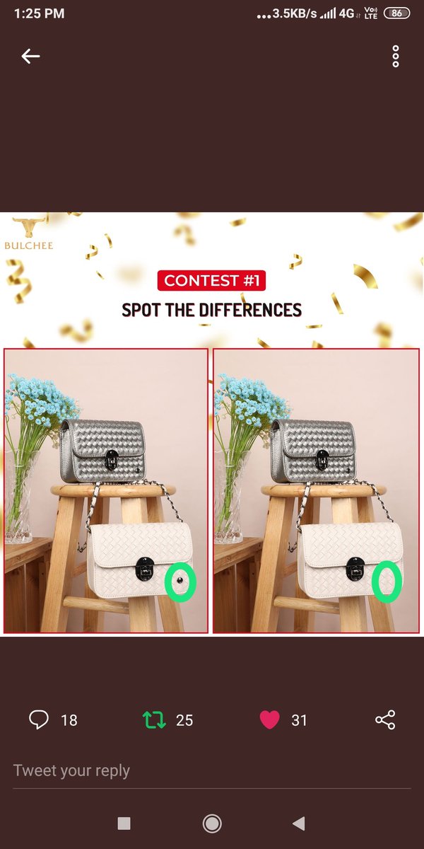 Kalpesh9460's tweet photo. @Bulchee2 💼Black button is missing on right side of white colour bags💼
#Bulchee #Contest
💼@Bulchee2💼
Join⤵️💼
💼@SJ2186 💼@RubyAga9339
💼@Dazzlingcutie1💼@GoldQueenie4💼@Rekha_i_am 💼@vatspooja17
💼@ManishSiyag4 💼@RiyaPorwal6 💼@Ruchita33281726 💼@Navyavegi
💼#Bulchee💼 https://t.co/ApOpQVnmmM