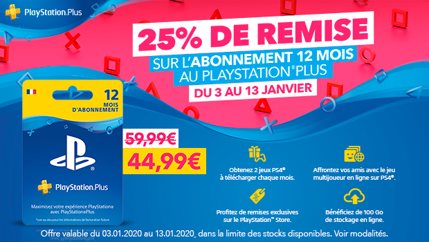 Hypergames Auchan on X: L'abonnement 12 mois PlayStation Plus est à 44,99€  au lieu de 59,99€ jusqu'au 13 janvier.  / X