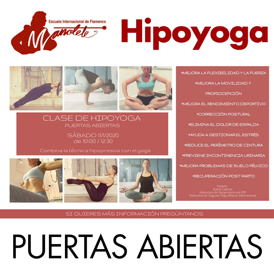 ¡Descubre el hipoyoga! 😍 Ven y prueba algo diferente, el próximo sábado 11 de enero, de 10:00 a 12:30 ¡Puertas abiertas en nuestra escuela! 👌 Prueba la clase gratis impartida por Estela Cabrera. 

Si quieres saber más, consulta nuestro blog: bit.ly/EIFManoleteHip…