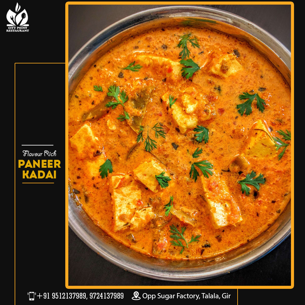 citypointrest's tweet photo. Spicy 👌 and Delicious 😋 Paneer Kadai  🥘at 🍽 @citypointrest (City Point Garden Restaurant)

📌 Opp. Sugar Factory, Talala, Gir
📳 (+91) 9512137989 | 9724137989 

#noodles #delicious #food #restaurant #paneerkadai #paneer #YummyOutFriday #PicOfTheDay https://t.co/5nzcfglNAG