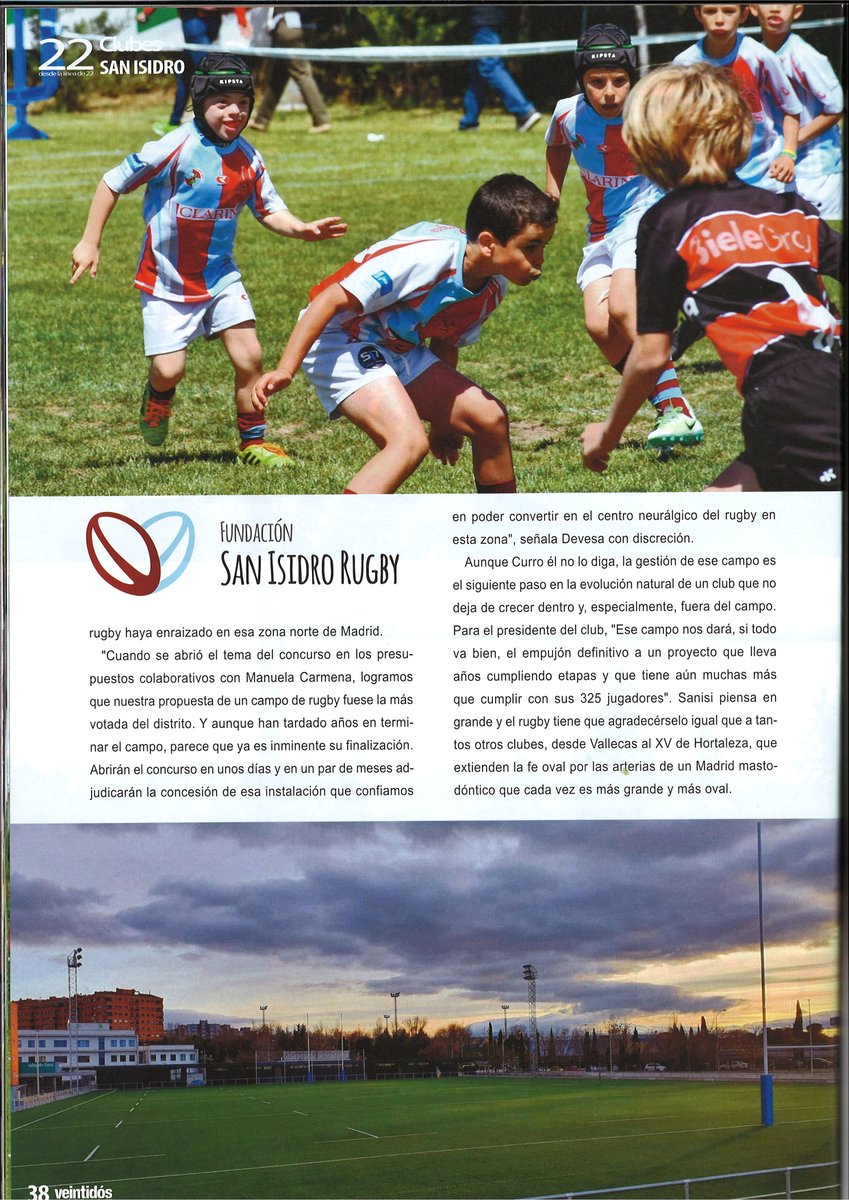 Reportaje en la revista más prestigiosa del rugby nacional <a href="/veinti2/">Desde la línea de 22</a> escrito por <a href="/FermindelaCalle/">Fermín de la Calle🏉</a>, reflejo de lo conseguido por el compromiso y esfuerzo de todos los que, día a día, trabajan en y por el Club. #fuencarralrugby #fuencarral #sanisi <a href="/JMDFuencarral/">Distrito de Fuencarral-El Pardo</a> <a href="/fuencarralpardo/">Fuencarral-El Pardo.com</a>