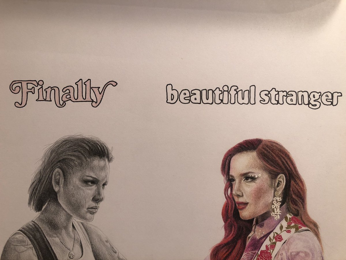 Finally / Beautiful Stranger - colored pencil, pencil, and pen
