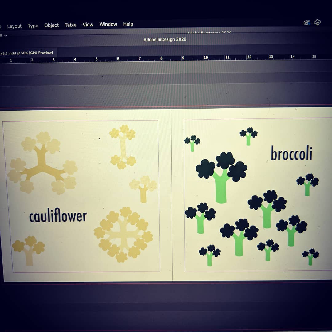 audreyfeldroy's tweet image. Tonight for #funaday I played with the shapes of cauliflower and broccoli. It's sort of a satire on naturally-occurring vegetable fractals.
#funadayla #funadayreseda