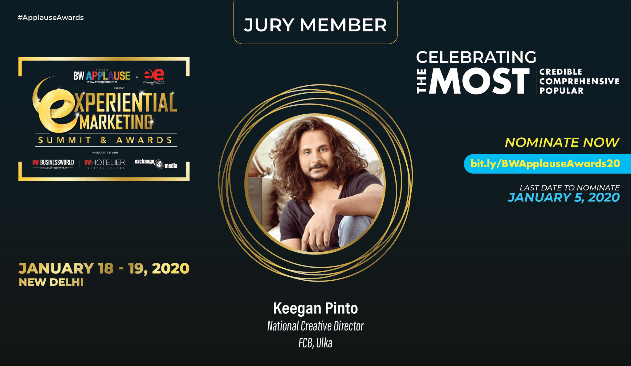 Bw Businessworld On Twitter Announcing Mr Keegan Pinto National Creative Director Fcb Ulka As A Jury Member For Everything Experiential Marketing Summit And Awards In January 18 19 2020 In New Delhi