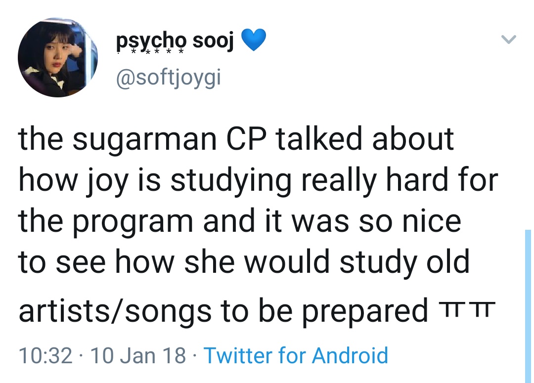 the chief producer of sugarman 2 praised joy and admired her work ethic: